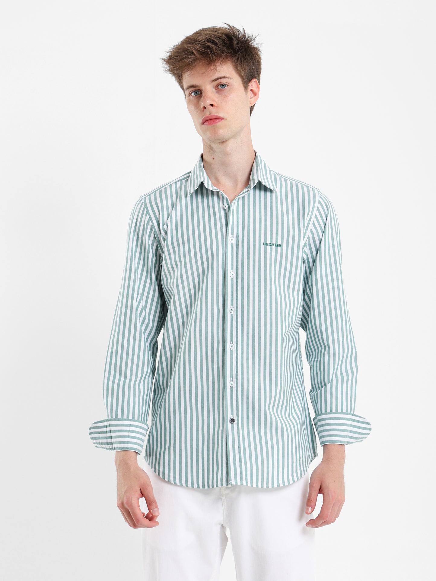 Wide Stripe Kent Collar Shirt