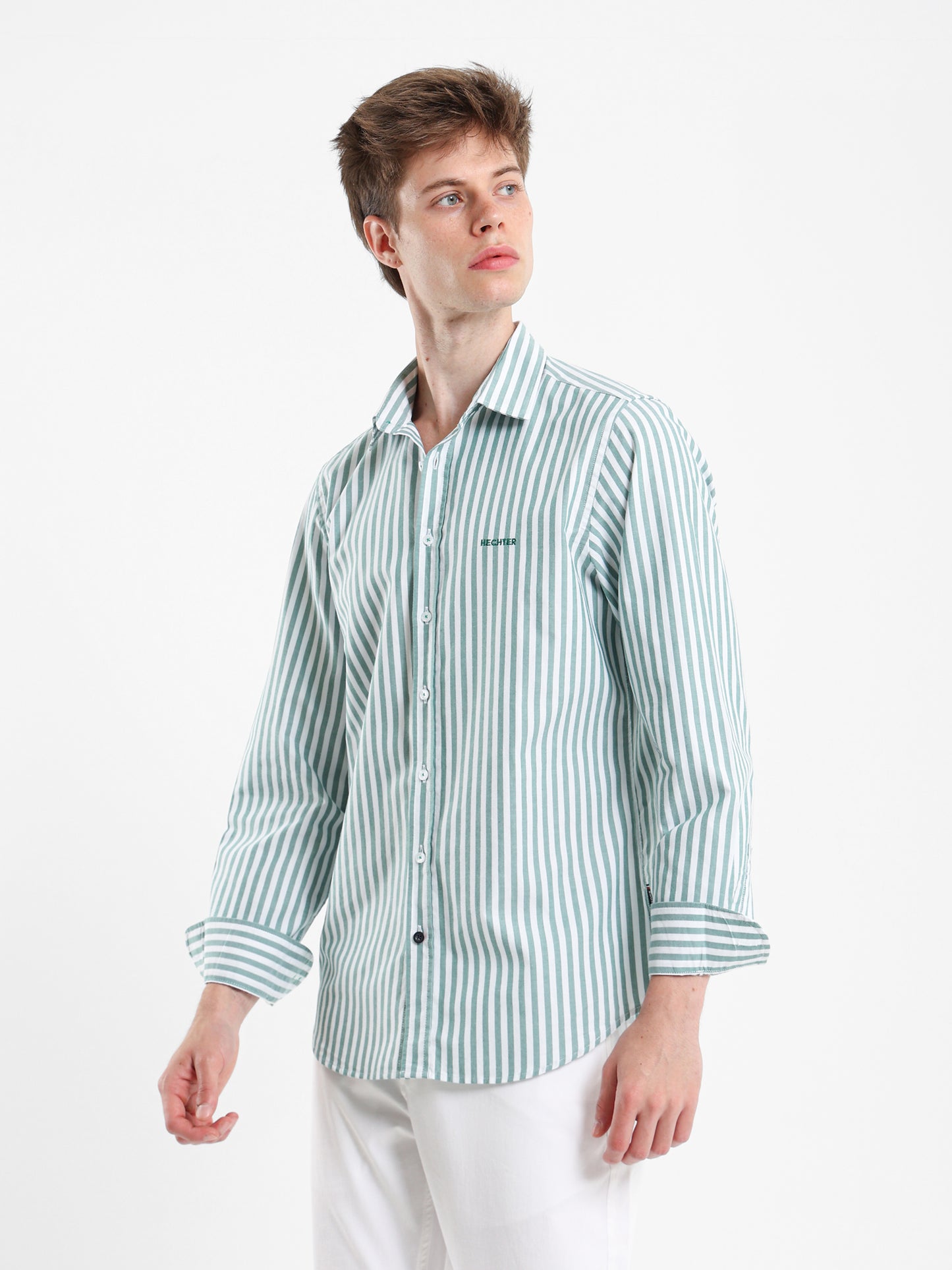Wide Stripe Kent Collar Shirt