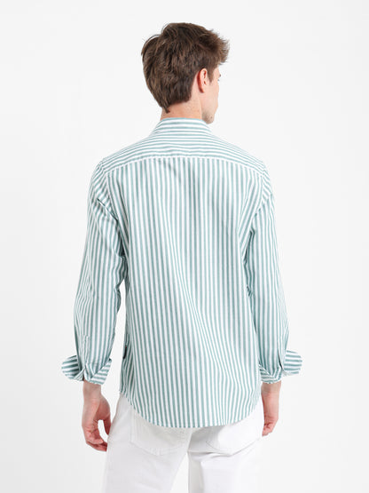 Wide Stripe Kent Collar Shirt