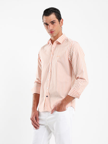 Wide Stripe Kent Collar Shirt