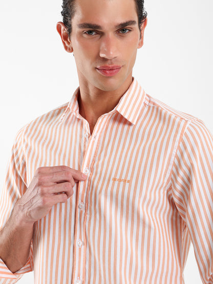 Wide Stripe Kent Collar Shirt